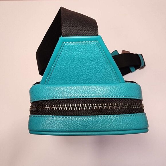 NWT Coach CP207 Sullivan Pack Smooth Calf Leather Bright Turquoise - Picture 5 of 7